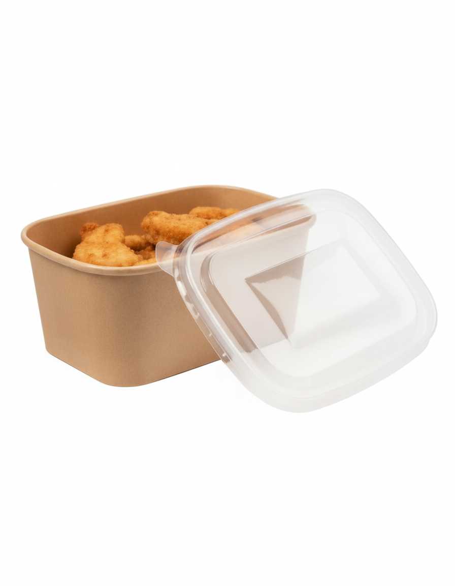 Kraft Rectangular Tub with PET Lids